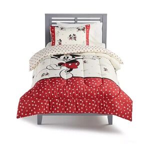 Disney Mickey Mouse 2-Piece Reversible Twin Quilt Set with‎ Sham NEW